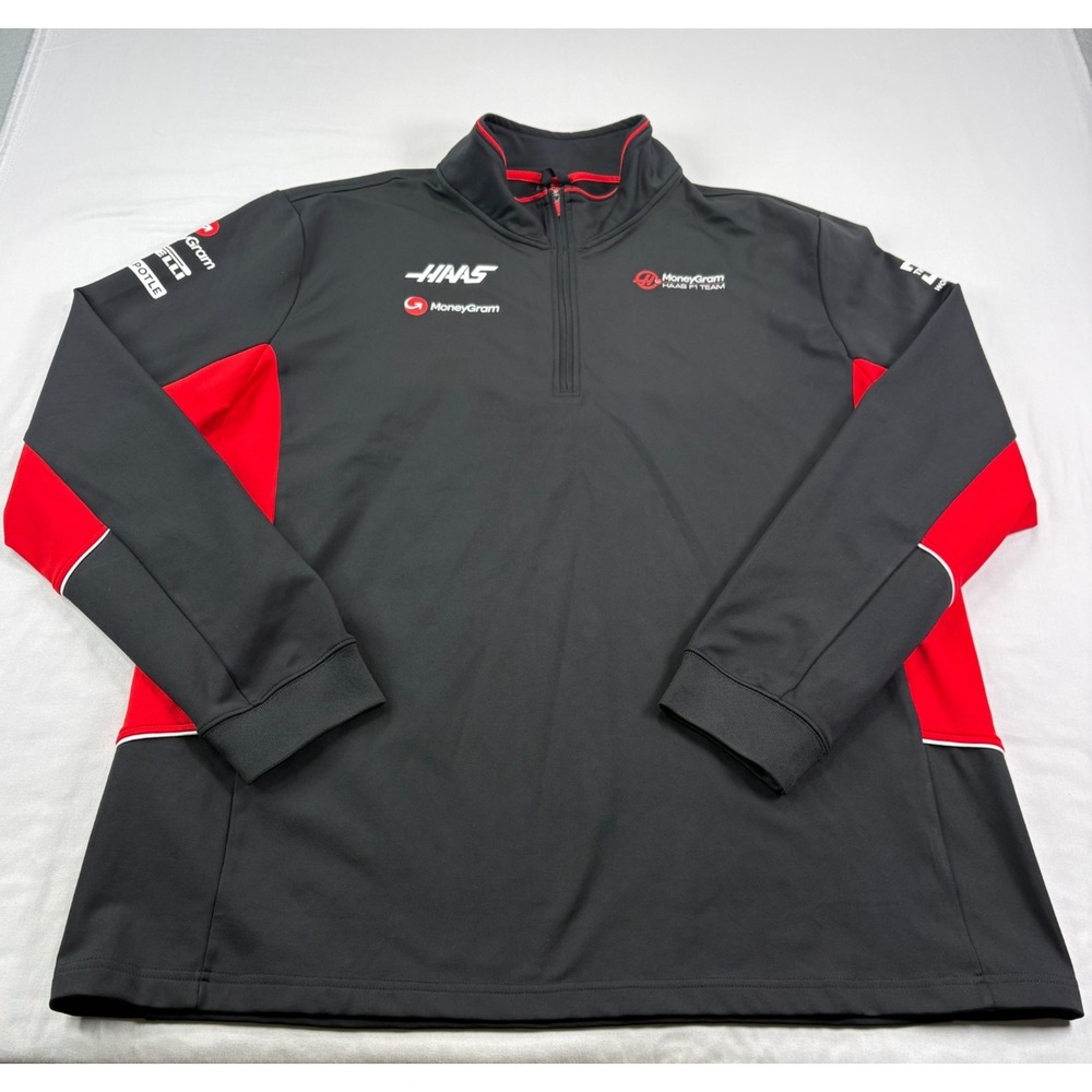 Haas F1 Racing Shirt Mens 3XL Black 1/4 Zip Polo Stretch Performance Formula 1